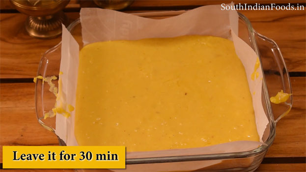 Heat ghee in a pan add gram flour saute till you get nice aroma