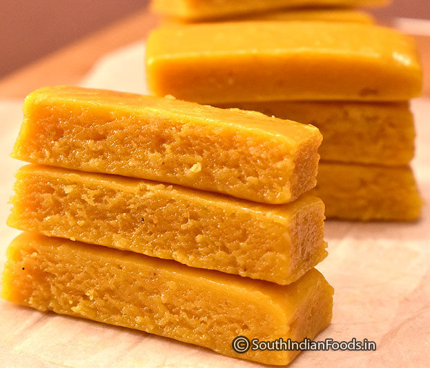 Heat ghee in a pan add gram flour saute till you get nice aroma