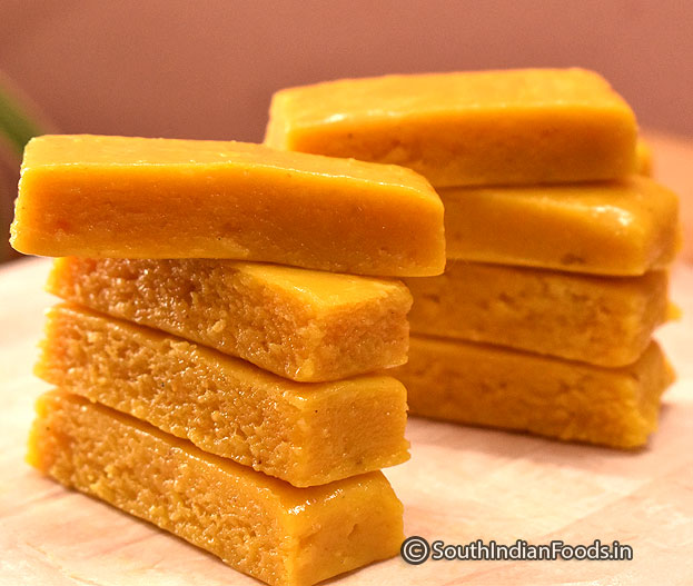 Heat ghee in a pan add gram flour saute till you get nice aroma