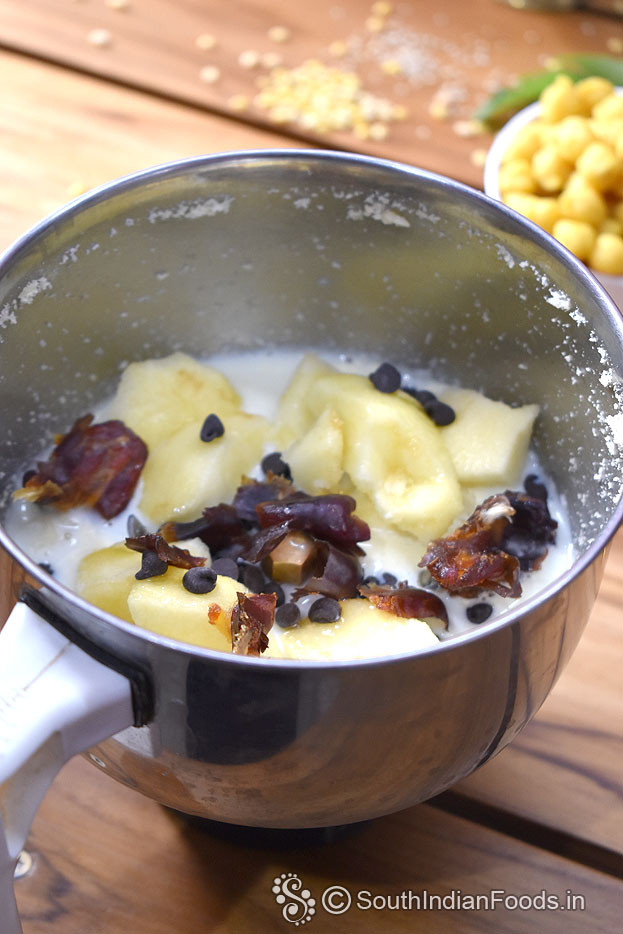Add dates and chocolate chips
