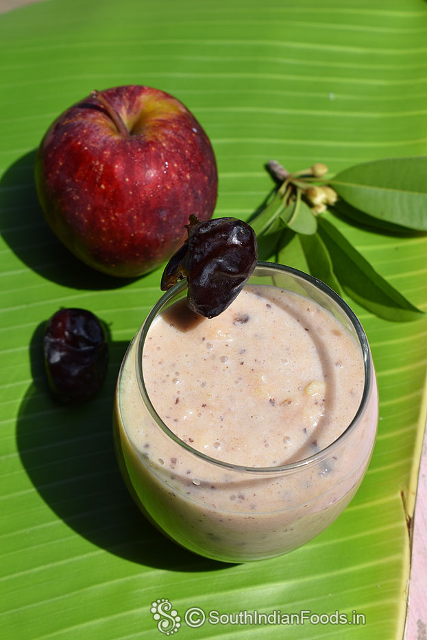 Apple dates milkshake without ice cream