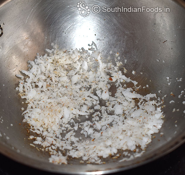 Dry roast coconut