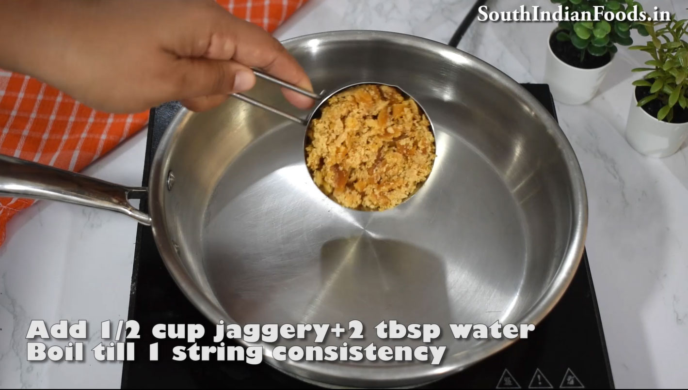badam jaggery ladoo recipe step 8
