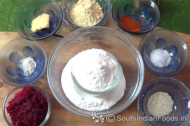 Beetroot ribbon pakoda ingredients