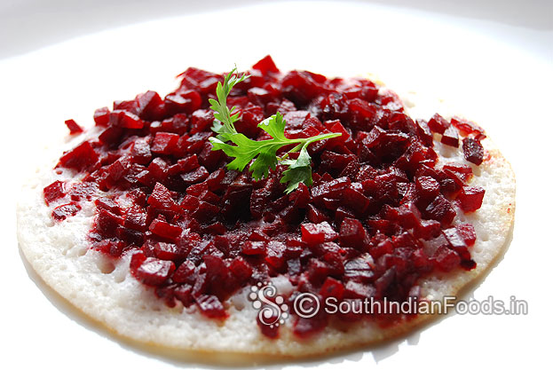 Simple breakfast beetroot uttapam dosa