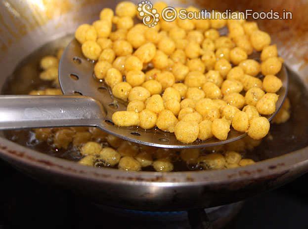 Once its reaady, remove from oil, place boondis in a bowl, cover lid