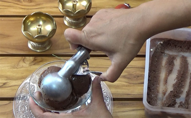 Banana chocolate ice cream ready