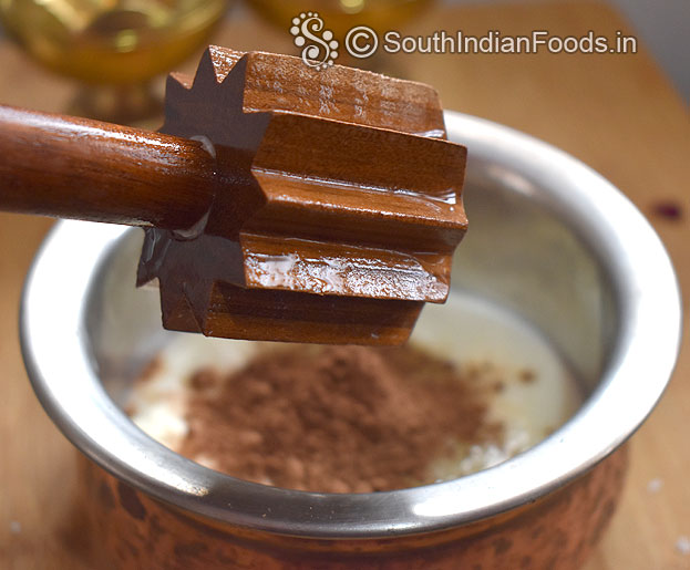 Churn till smooth and frothy