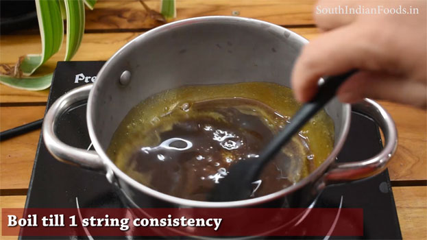 Chocolate jaggery Mysore pak step 12