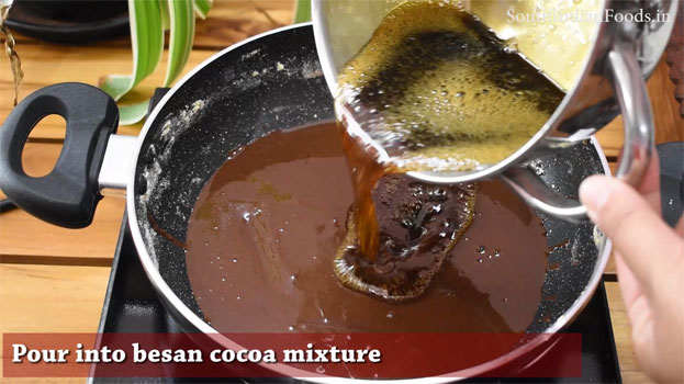 Chocolate jaggery Mysore pak step 16
