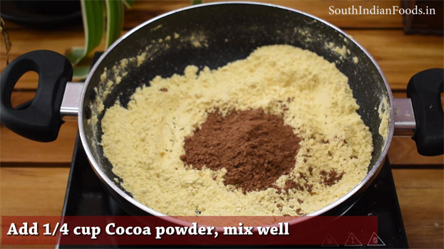 Chocolate jaggery Mysore pak step 4