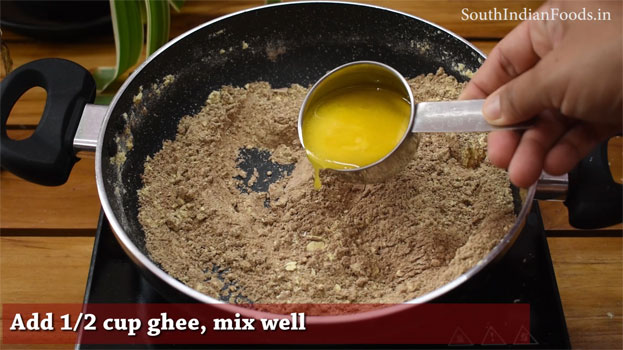 Chocolate jaggery Mysore pak step 5