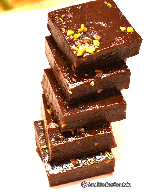 Chocolate jaggery Mysore pak step 28
