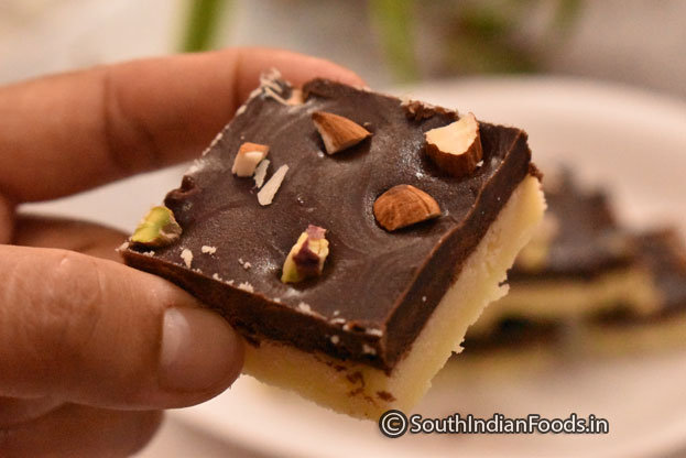 Perfect soft chocolate vanilla burfi