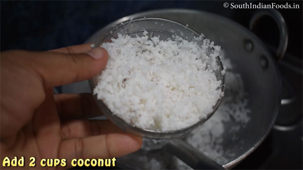 Thengai burfi step 2
