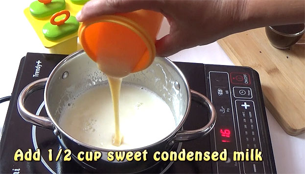 Add sweet condensed milk