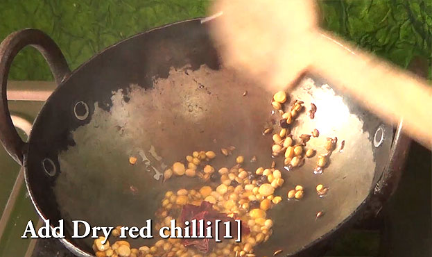 Add dry red chilli