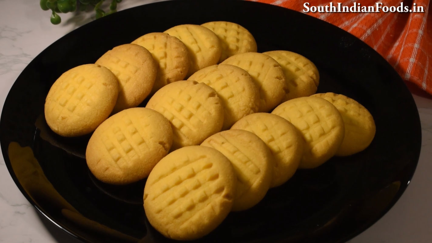 Eggless custard butter cookies