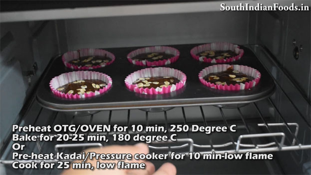 Eggless oats chocolate cupcake step 18