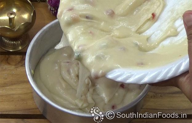 Pour into baking tin