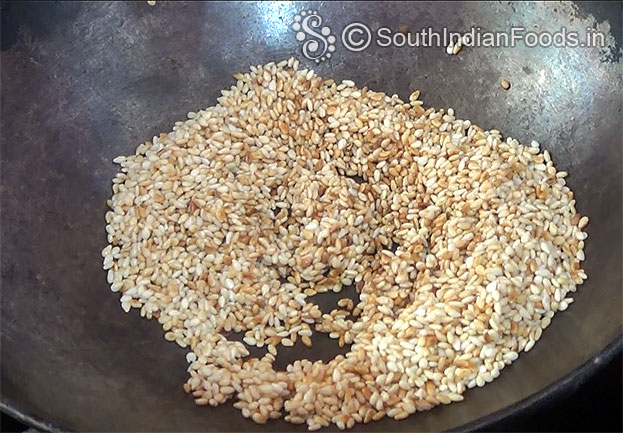 Roasted sesame ready, keep it aside