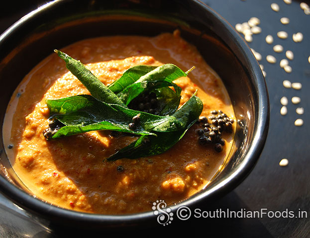 Ellu chutney ready, serve hot with idli, dosa