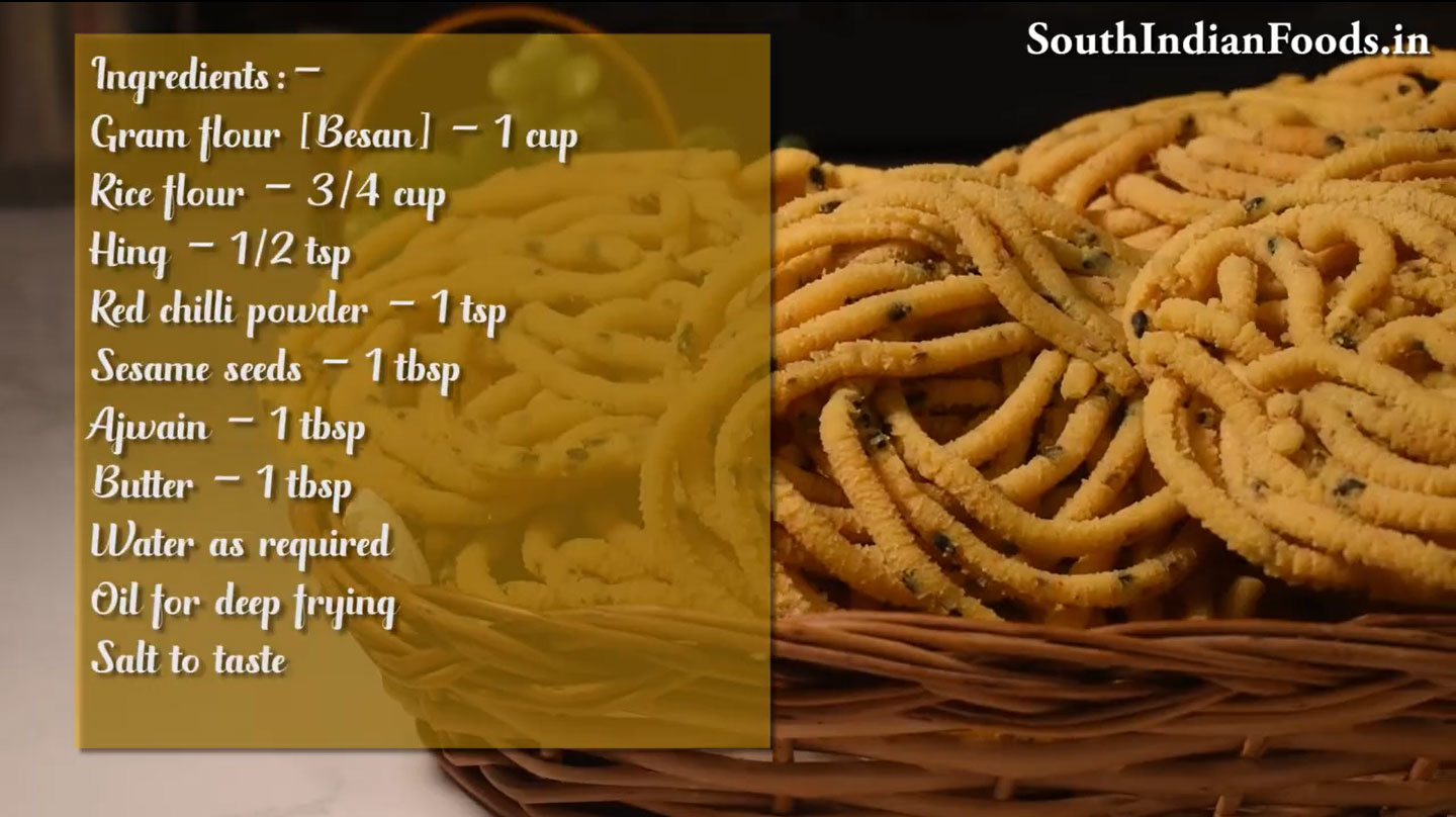  Gram flour murukku