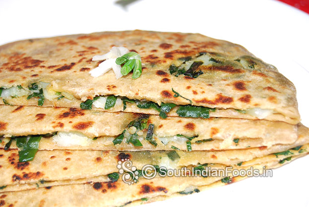 Green onion stuffed paratha