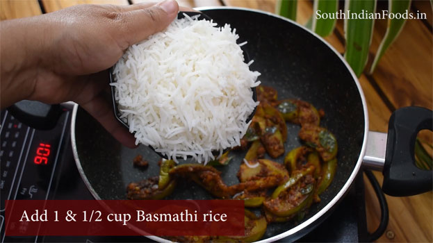 Homemade vangi bath rice step 10