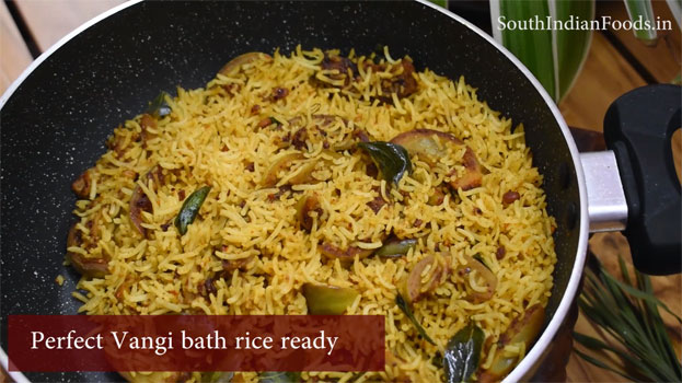 Homemade vangi bath rice step 17