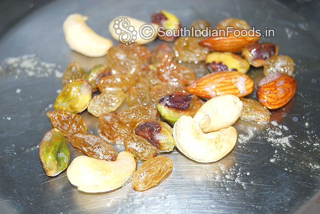Heat ghee add rava saute