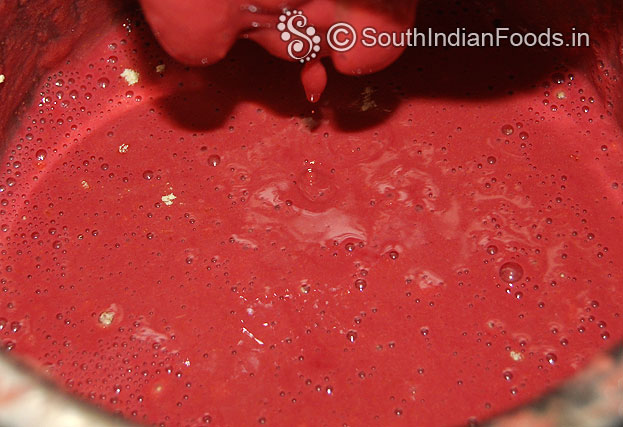Beetroot boondi batter[Flowing batter] is ready