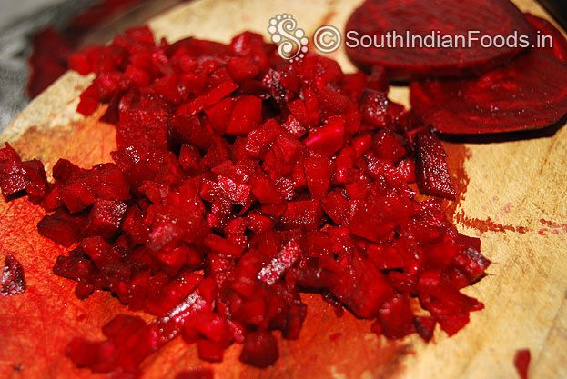 Finely chop beetroot