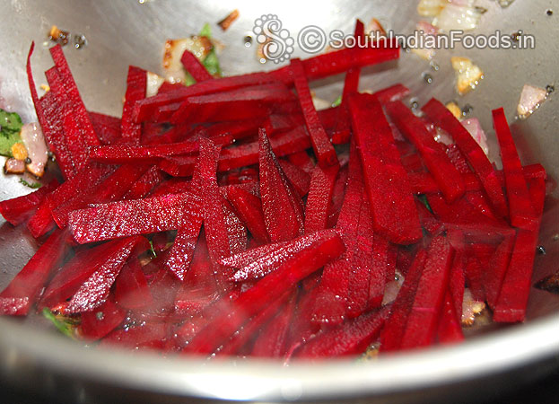 add beetroot stripes saute