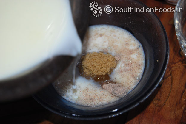 Add hot milk mix well