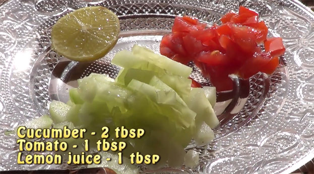 Cucumber, tomato, lemon juice