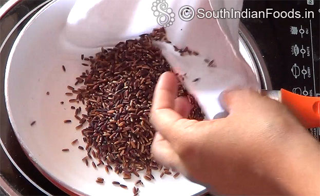 heat pan, add black rice