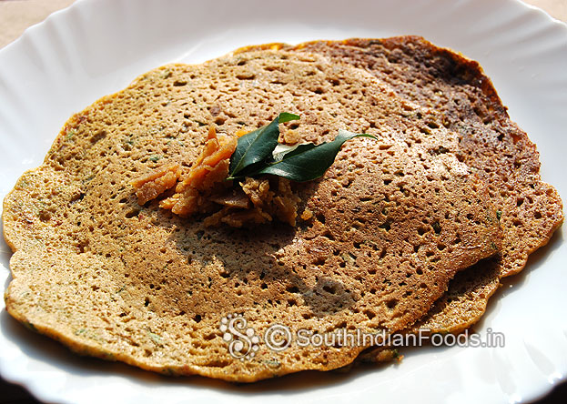 Barnyard millet dal adai is ready serve hot with chutney