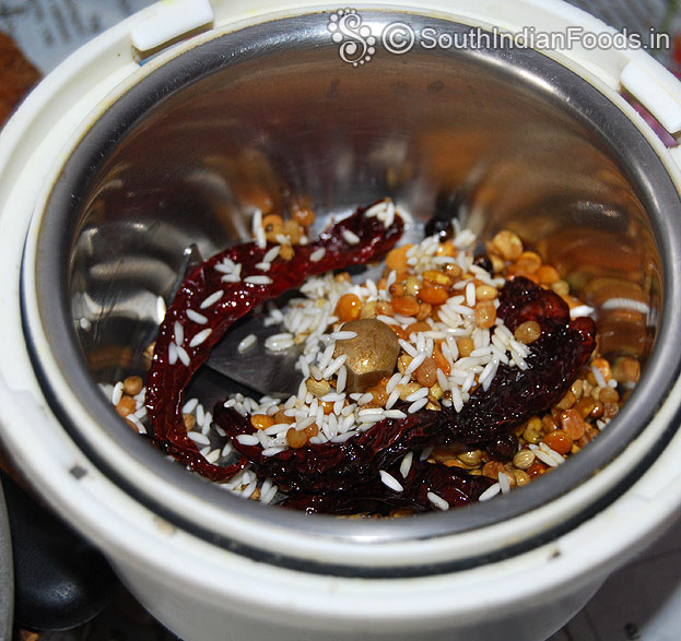 Add roasted ingredients in a mixer jar finely grind