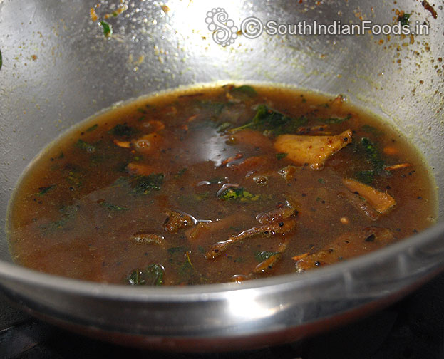 Add tamarind water, let it boil