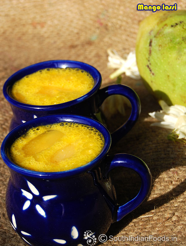 Homemade mango lassi