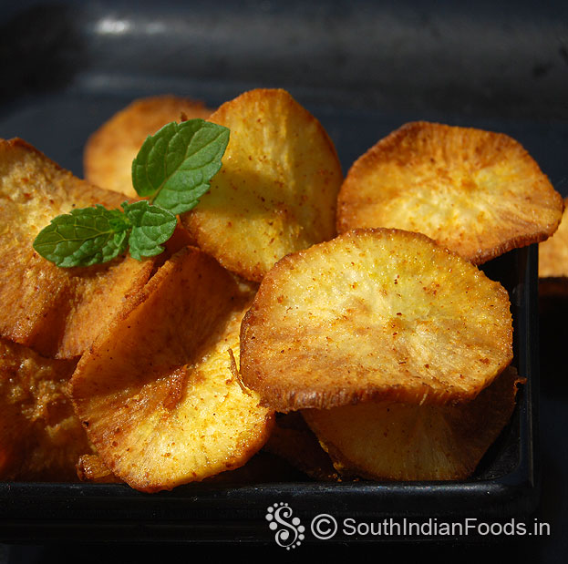 Crispy kappa kizhangu chips ready