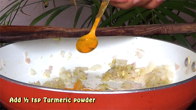 Add turmeric powder