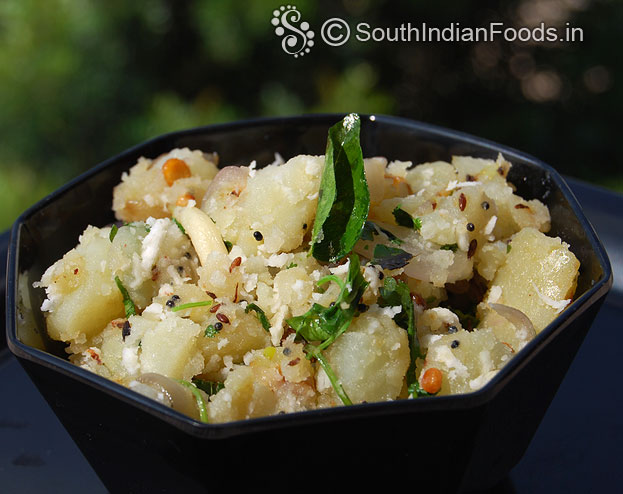 Urulaikizhangu podimas is ready, serve hot with rice
