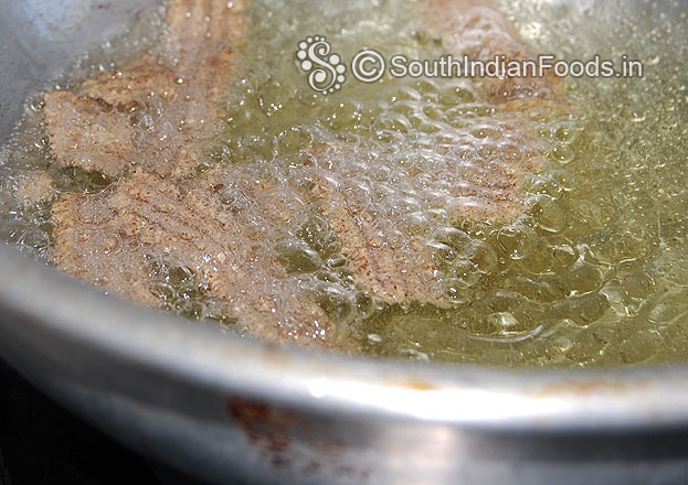 Heat oil in a pan deep fry till crisp