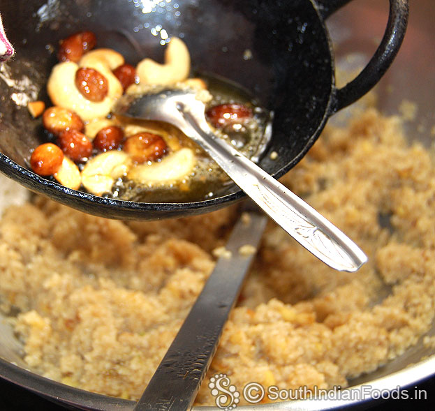 Add roasted cashews & raisins