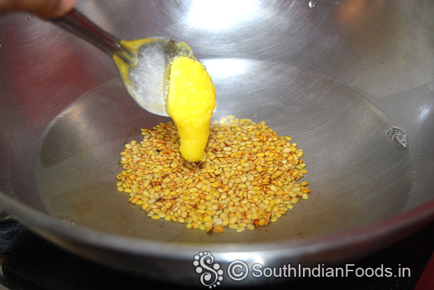 Add water, ghee cook till soft