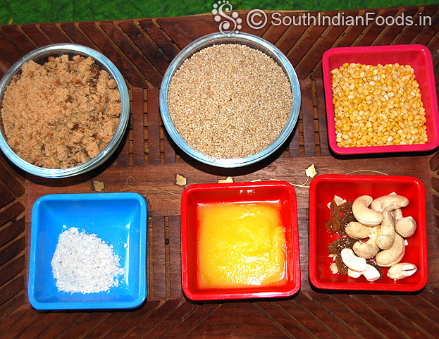 Saamai sakkarai pongal ingredients