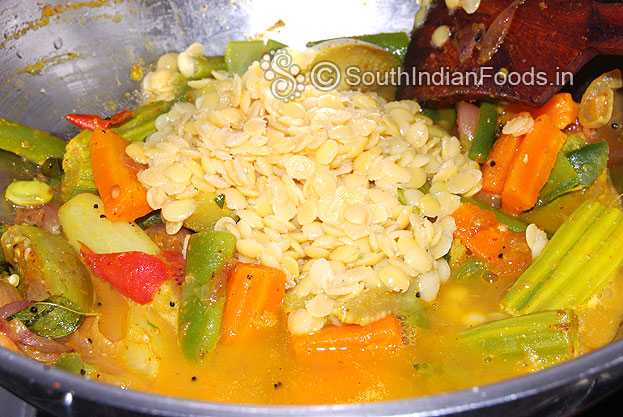 Add boiled toor dal mix well 