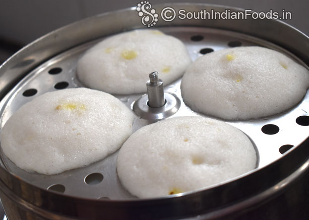 Soft and spongy stuffed idli ready